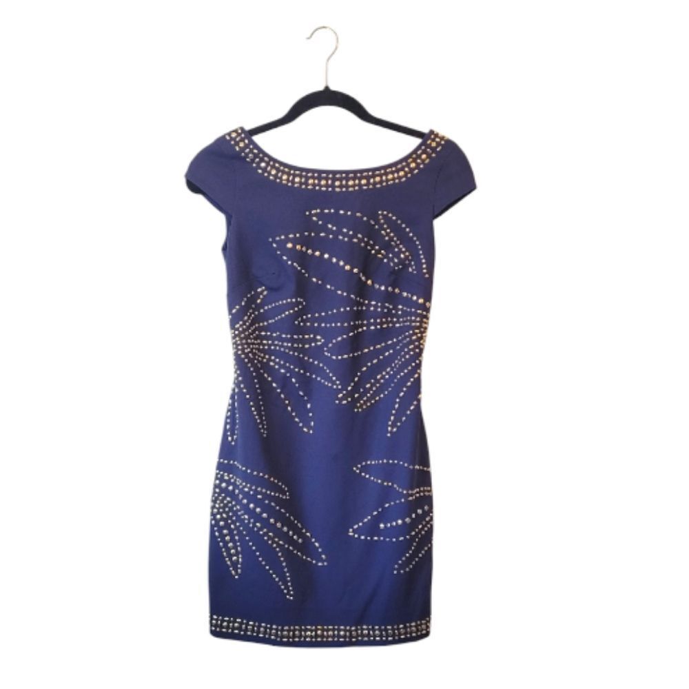 Lilly Pulitzer Pandora Navy Mini Dress with Gold Details